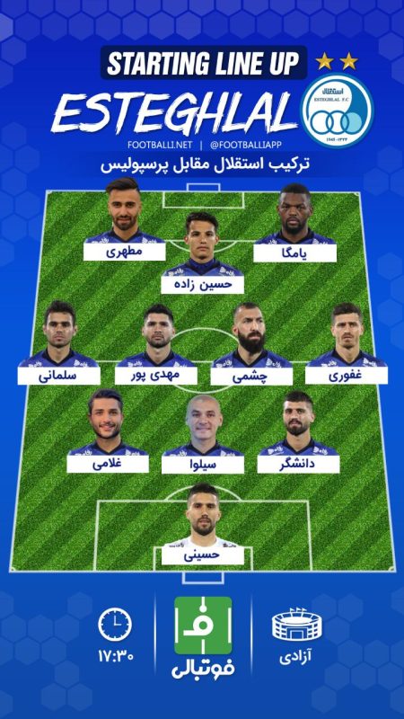 "تقابل بزرگ: آنالیز خط به خط ترکیب استقلال در جدال تاریخی با پرسپولیس" 3 به روز چی | رتبه 1 مطالب جالب و خواندی